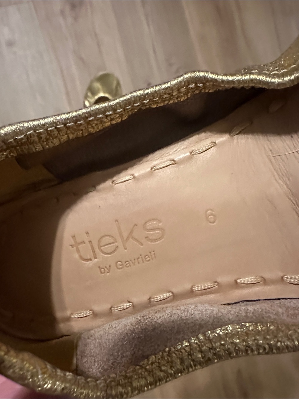 Tieks Metallic Gold Ballet Flats - Picture 2 of 3